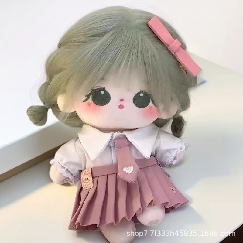 图片[1]-棉花娃娃送娃衣20cm无属性娃娃毛绒公仔限量版长发可爱人形玩偶仔-棉花屋