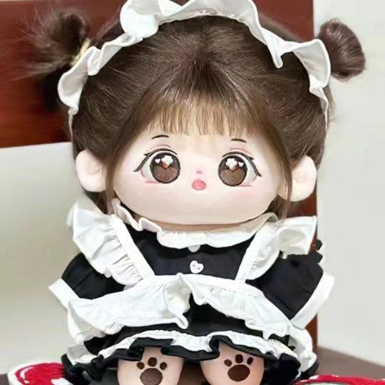 【黑白女仆套装】【娃衣】女20厘米棉花娃娃衣服洛丽塔礼服明星玩偶娃衣原创设计不含娃娃-棉花屋